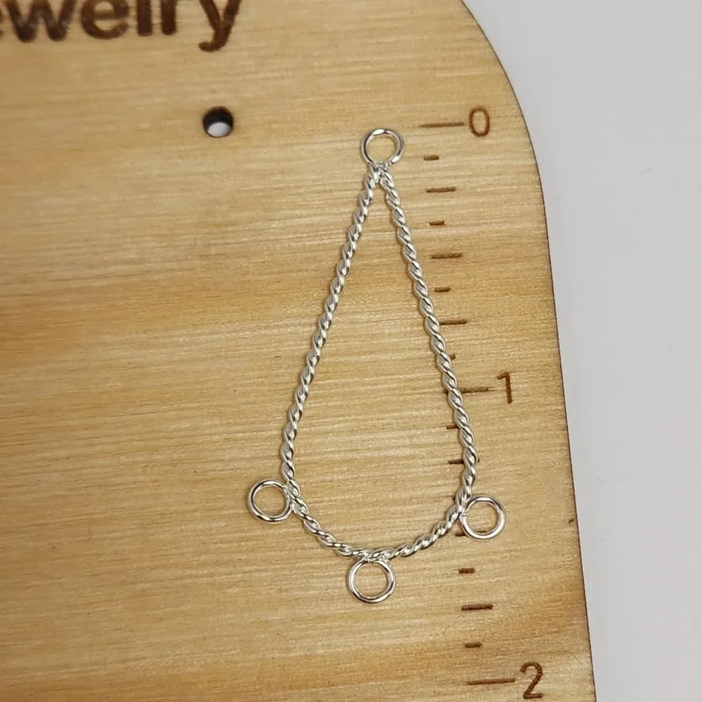 Chandelier Earring Components Twisted Teardrop Shaped 3 Drop Loops